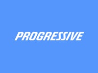 a blue background with the word progressive on it